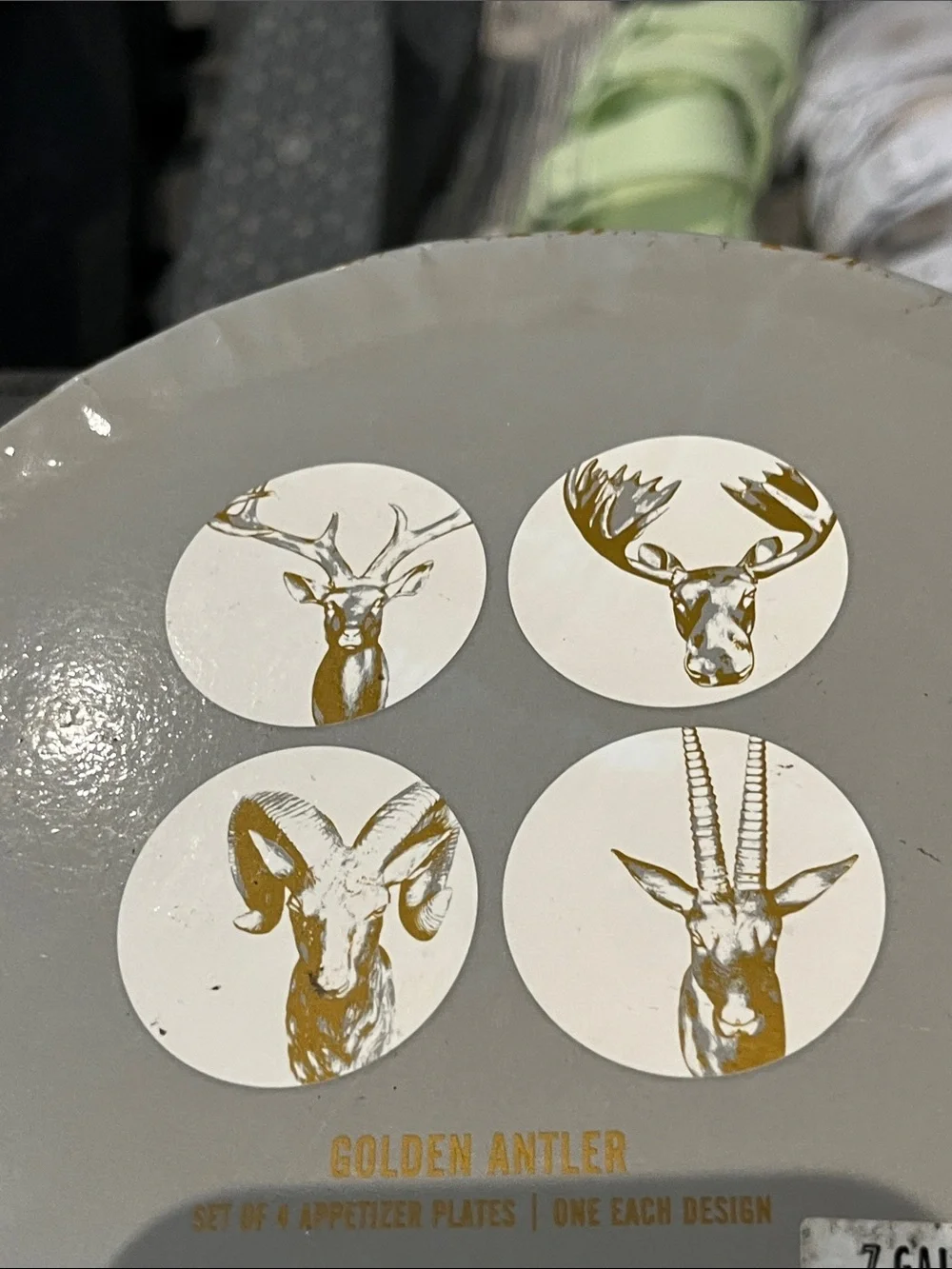 Z Gallerie White and Gold set 4 appetizer plates